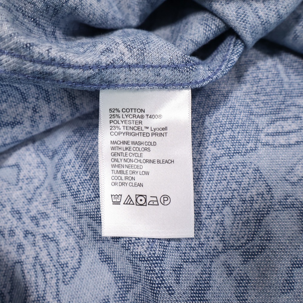 TOMMY BAHAMA Men's 3XLB Blue Floral Print Canyon Beach Flannel Button Up Shirt - Picture 6 of 8